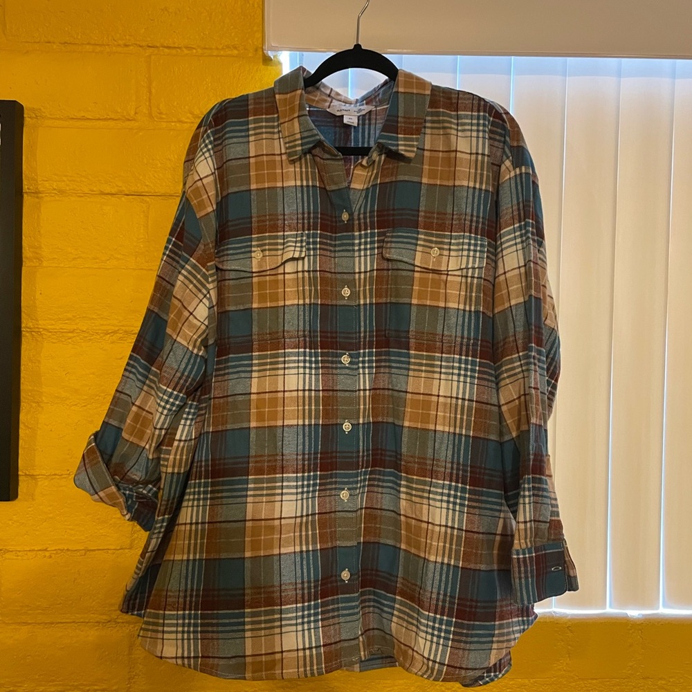 Old Navy Boyfriend Flannel Shirt Size 2x